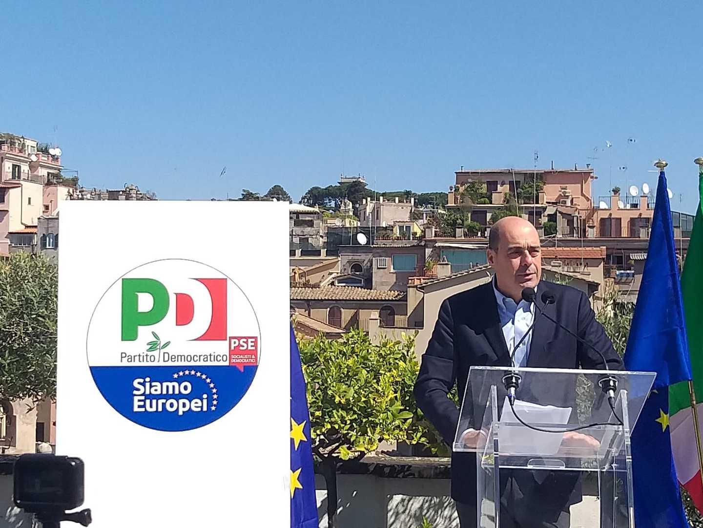 Pd Zingaretti Presenta Il Simbolo Per Le Europee Contro La Deriva