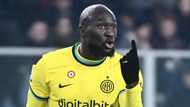 Inter Milan's Romelu Lukaku reacts during the Italian Serie A soccer match  Uc Sampdoria vs Fc Inter at Luigi Ferraris stadium in Genoa, Italy, 13 february 2023. ANSA/LUCA ZENNARO