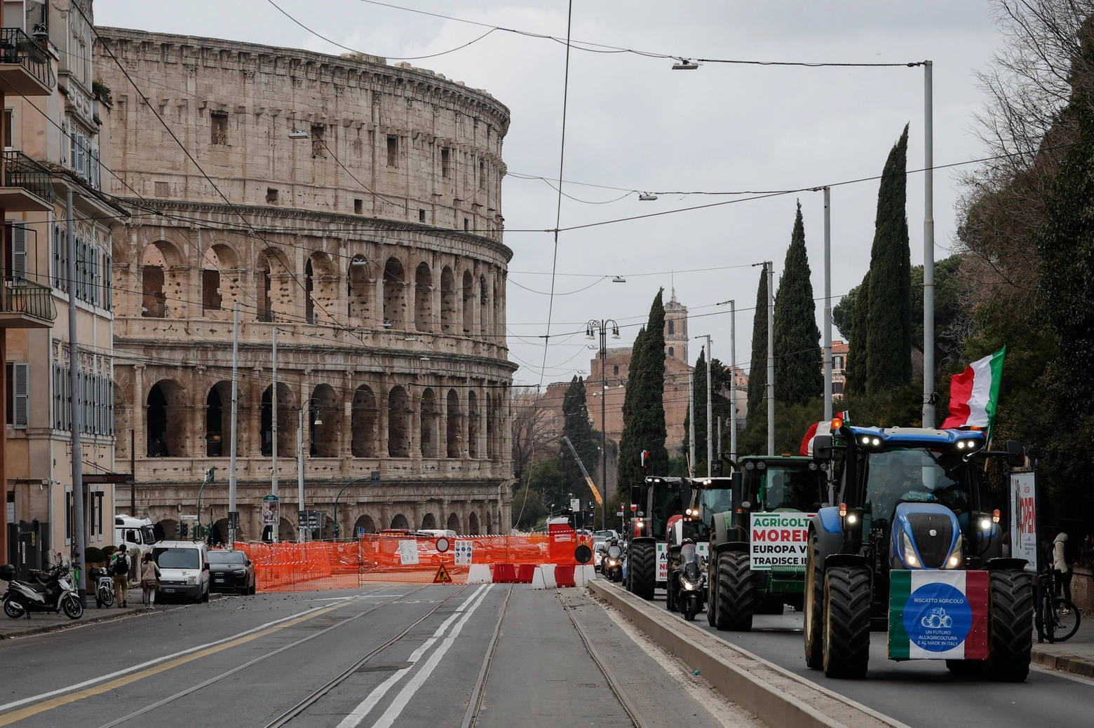 Manifestazione dei trattori a Roma