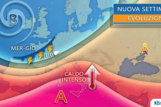 Il grafico di 3B Meteo: l'evoluzione per la prossima settimana