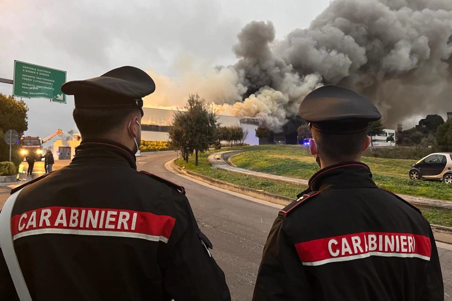 ++ Incendio in impianto rifiuti di Malagrotta a Roma ++