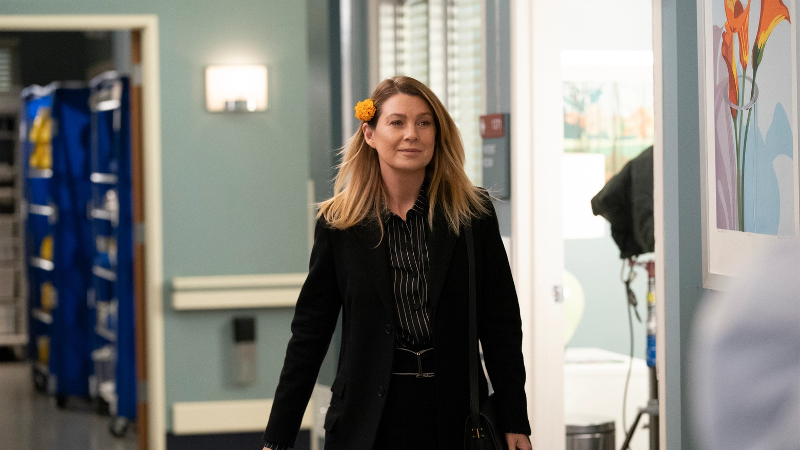 Ellen Pompeo in una scena di 'Grey's Anatomy 15'