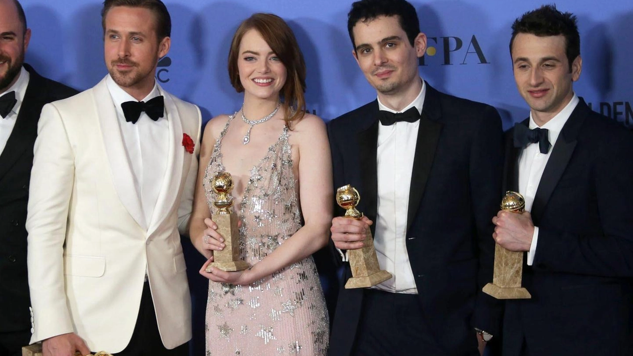  Ryan Goslin, Emma Stone, Damien Chazelle e Justin Hurwitz  (Ansa)