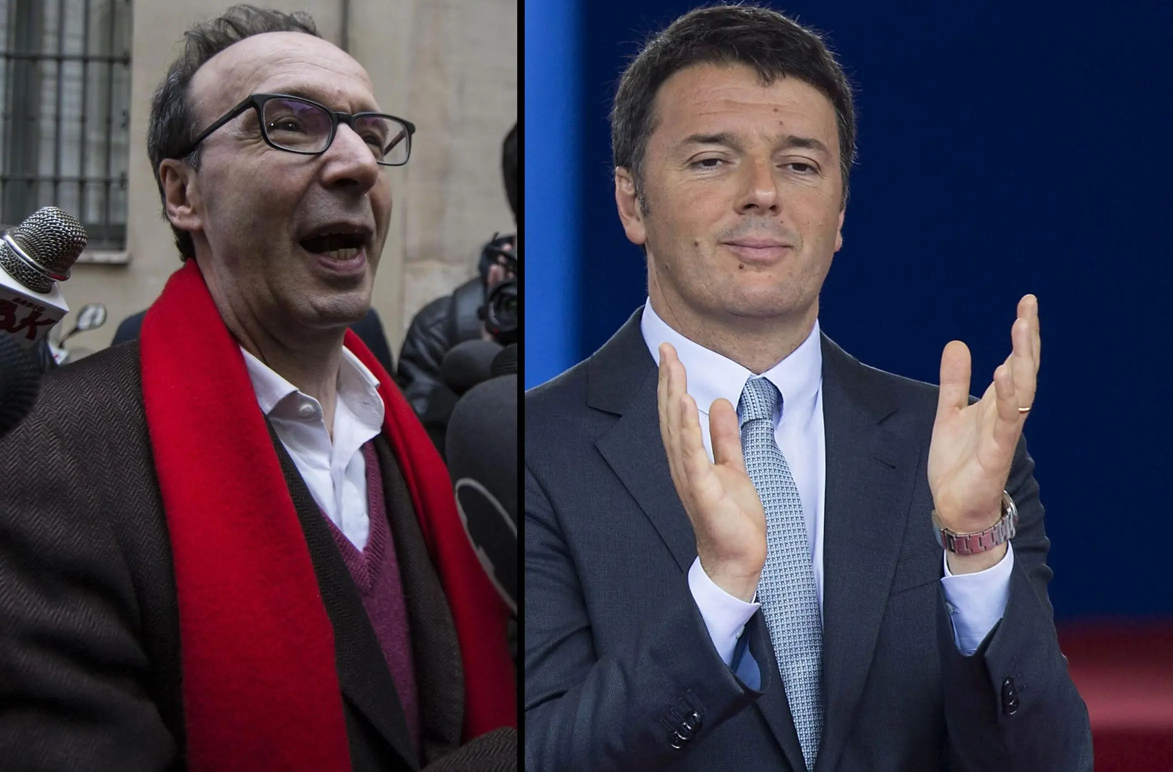 Matteo Renzi e Roberto Benigni, la strana coppia