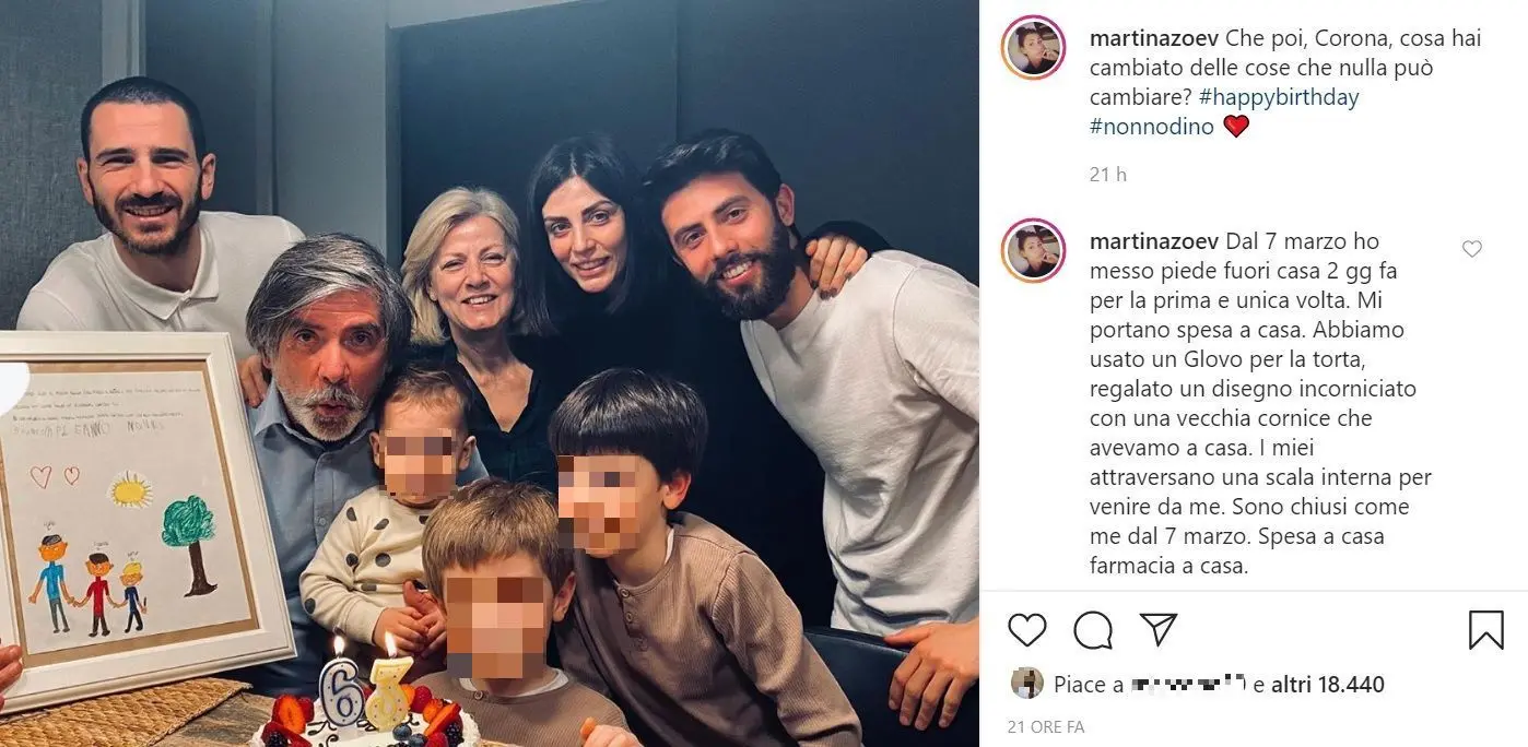 Bonucci, festa di compleanno coi nonni. Bufera sui social