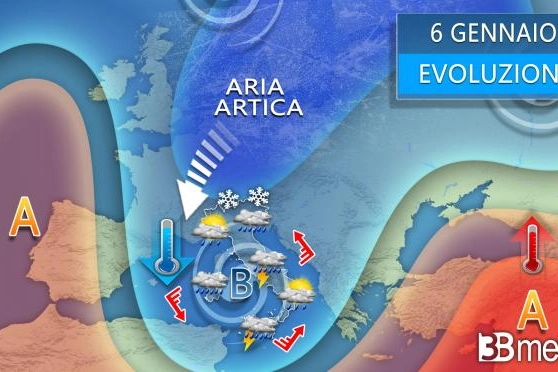 Previsioni meteo, ciclone della Befana (3bmeteo)