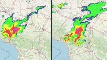 Caldo in Emilia Romagna, arrivano i temporali (e la grandine): il radar meteo di Arpae