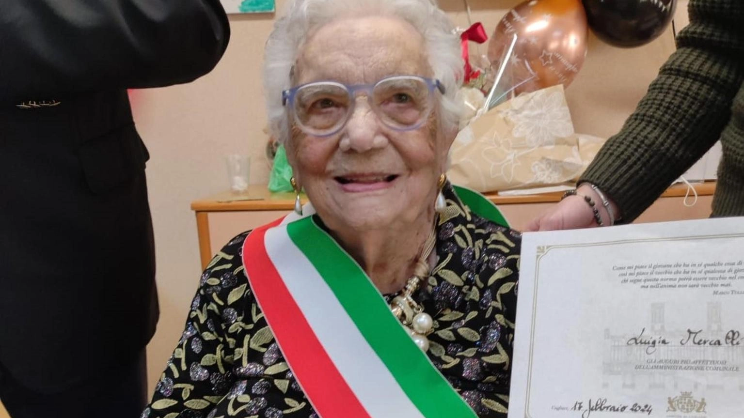 Ha passato guerre e pandemie, 109 anni per Luisetta Addari