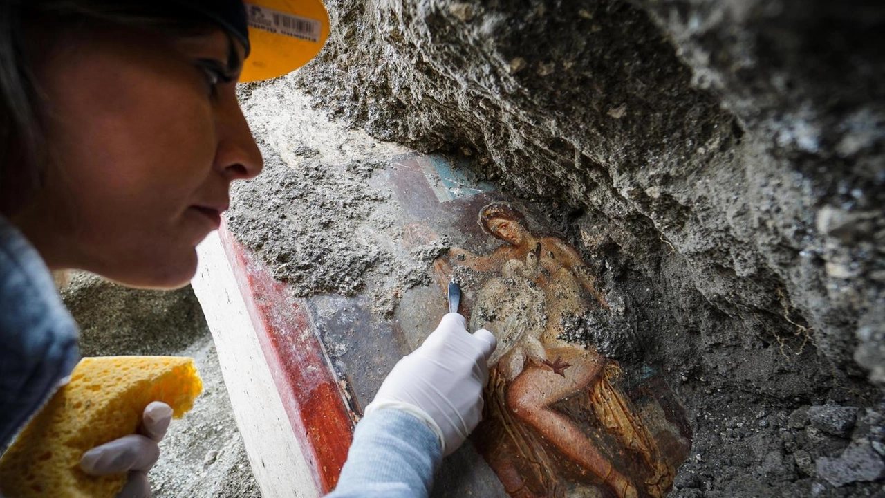 Leda e il cigno a Pompei (Ansa)