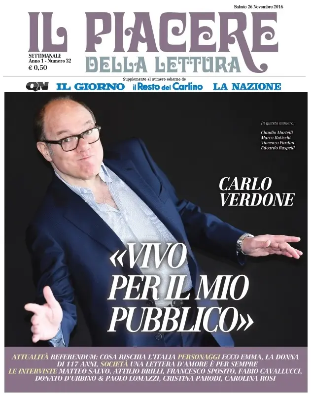 Il Piacere della lettura con Carlo Verdone: "Vivo per il mio pubblico"