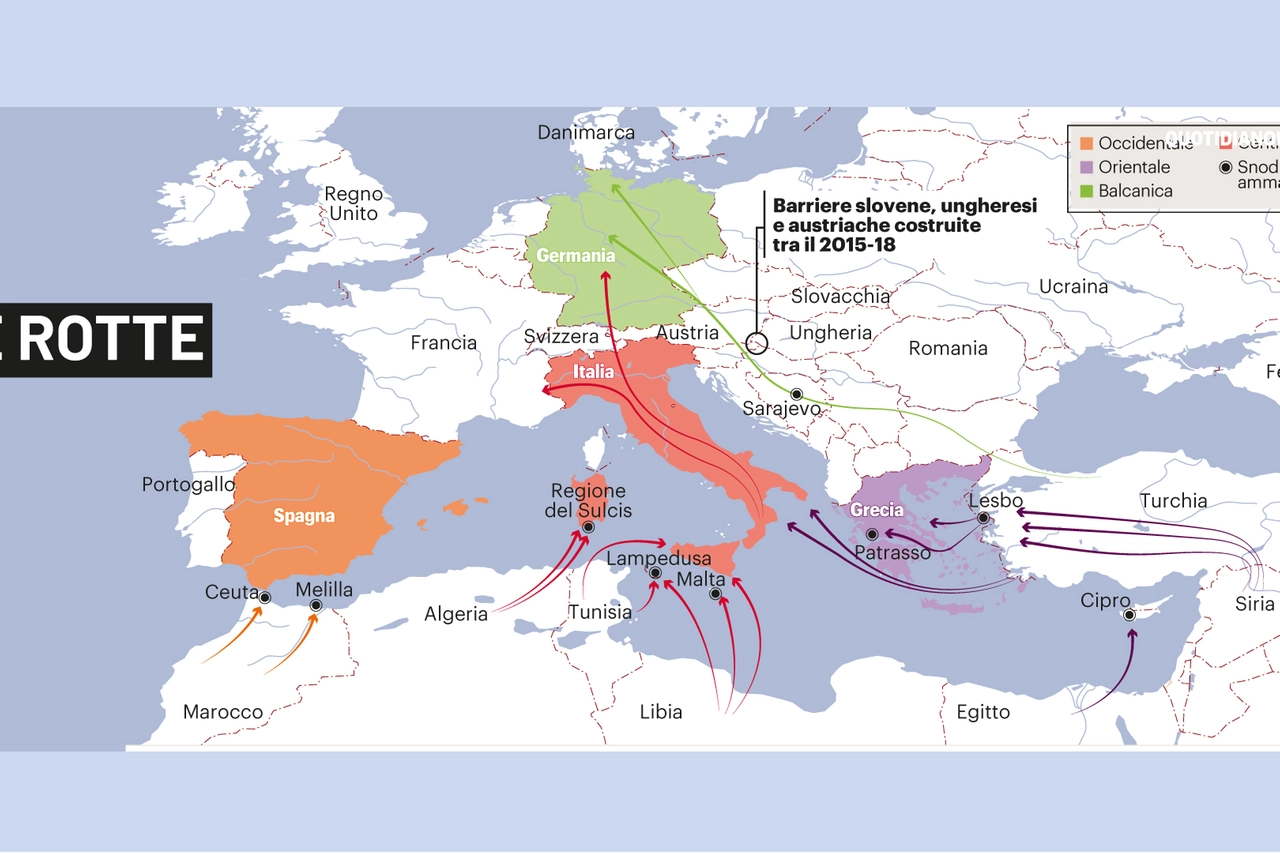 Le rotte dei migranti