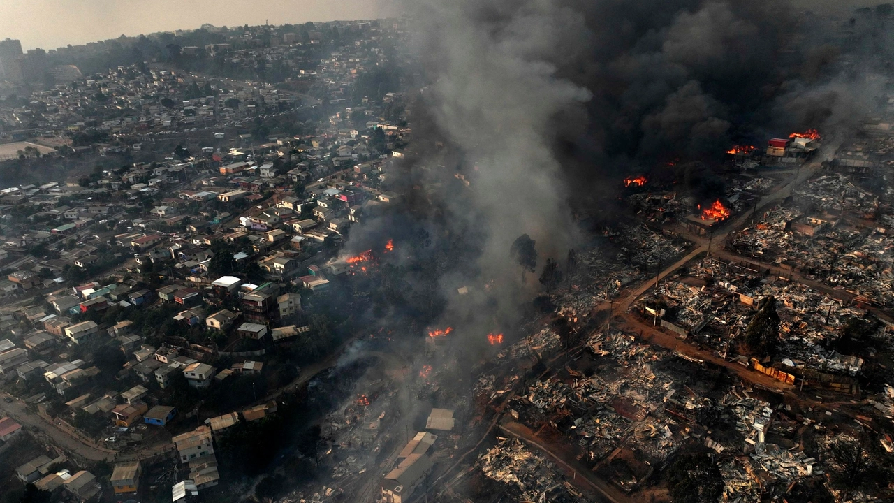 Incendi in Cile (Ansa)