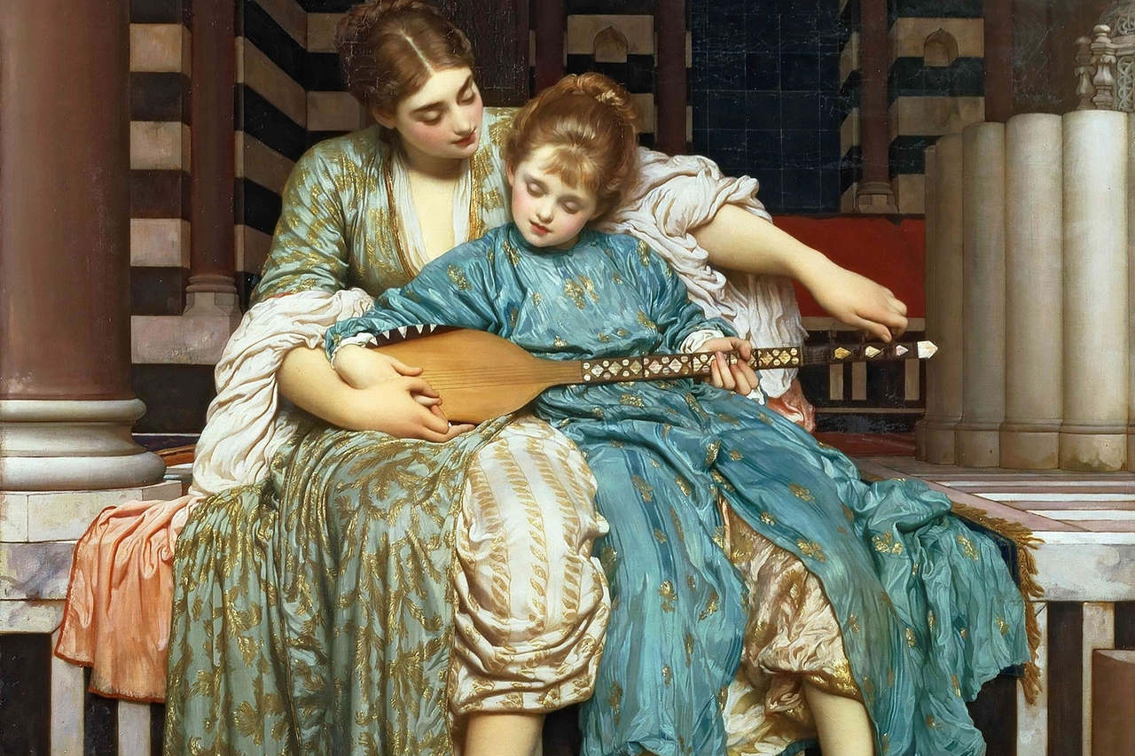 Preraffaelliti, Edmund Blair Leighton "The-music-lesson"