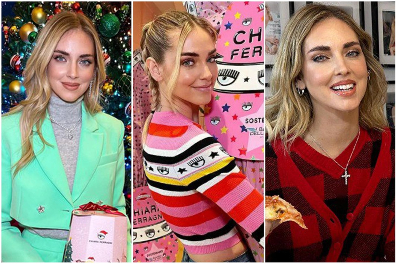 Chiara Ferragni durante i tre spot per il pandoro, l'uovo di Pasqua e Coca Cola (Ansa)