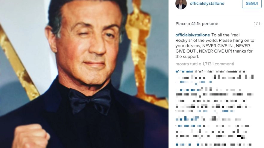 Stallone su Instagram incoraggia i fan, 'veri Rocky'