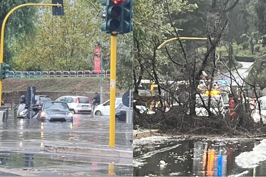 Una bomba d'acqua si è abbattuta su Roma: la situazione sulle strade