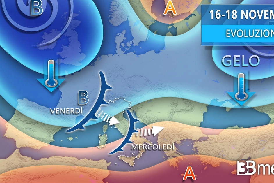 La mappa meteorologica di 3B meteo