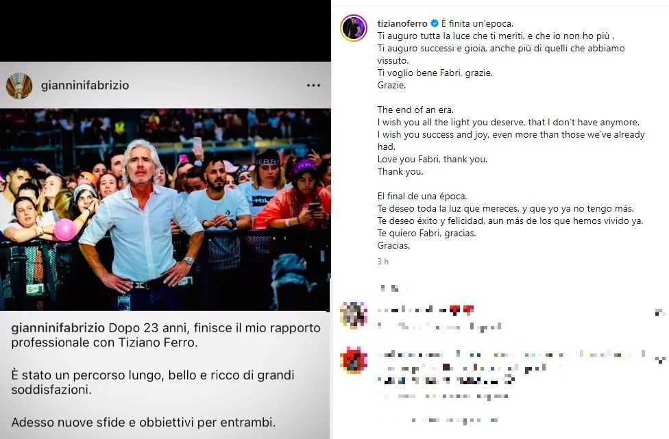 Non ho più luce. Tiziano Ferro rompe anche con il manager 