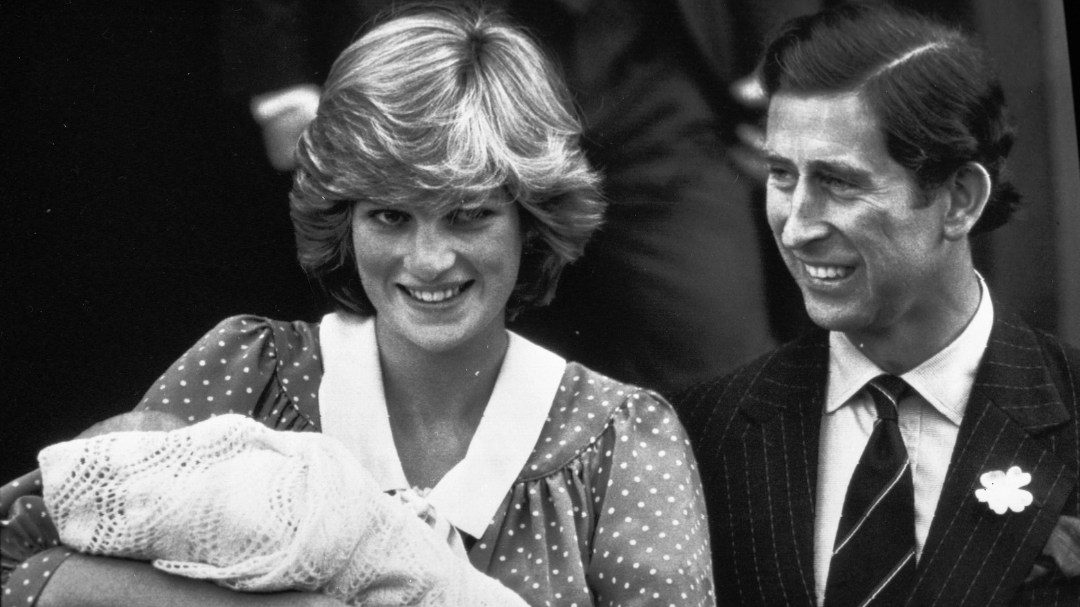 Carlo e Diana alla nascita del primogenito William