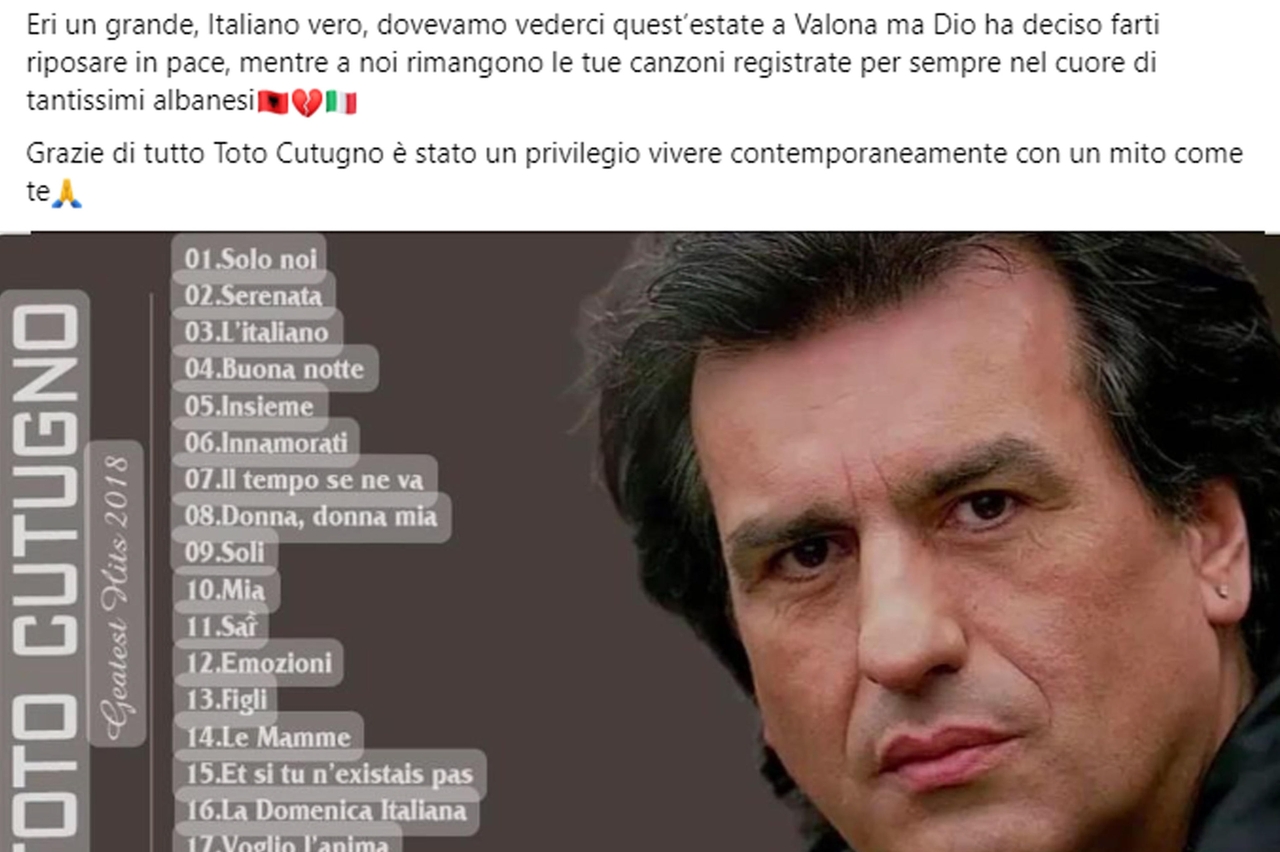 Edi Rama rende omaggio a Toto Cutugno