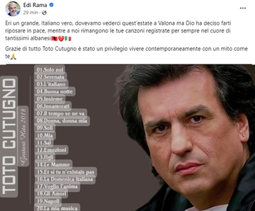 Toto Cutugno, il mondo lo ricorda. Le Monde: “Un italiano vero”. Il premier albanese Edi Rama: “Eri un grande”