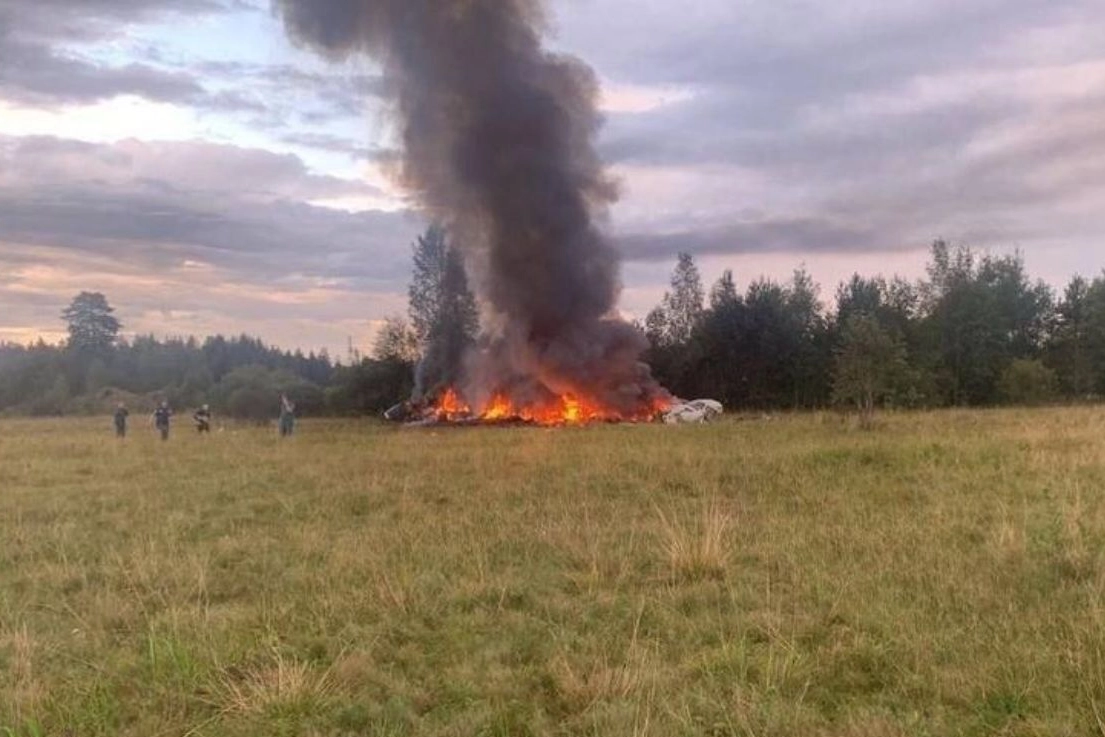 L'aereo di Prigozhin caduto in Russia