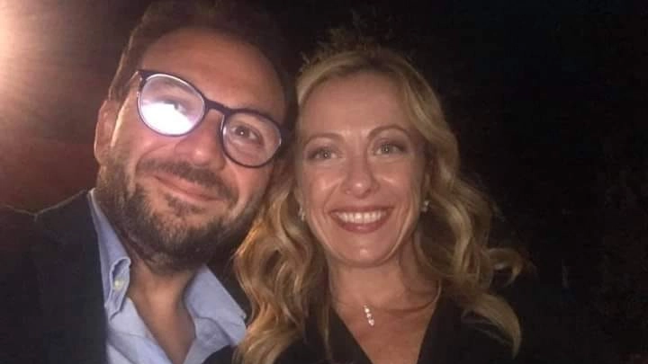 Calogero Pisano con Giorgia Meloni (Imagoeconomica)