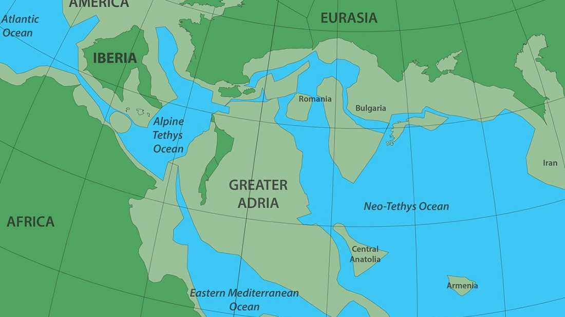 La mappa terrestre ai tempi di Grande Adria (Foto: Douwe van Hinsbergen)