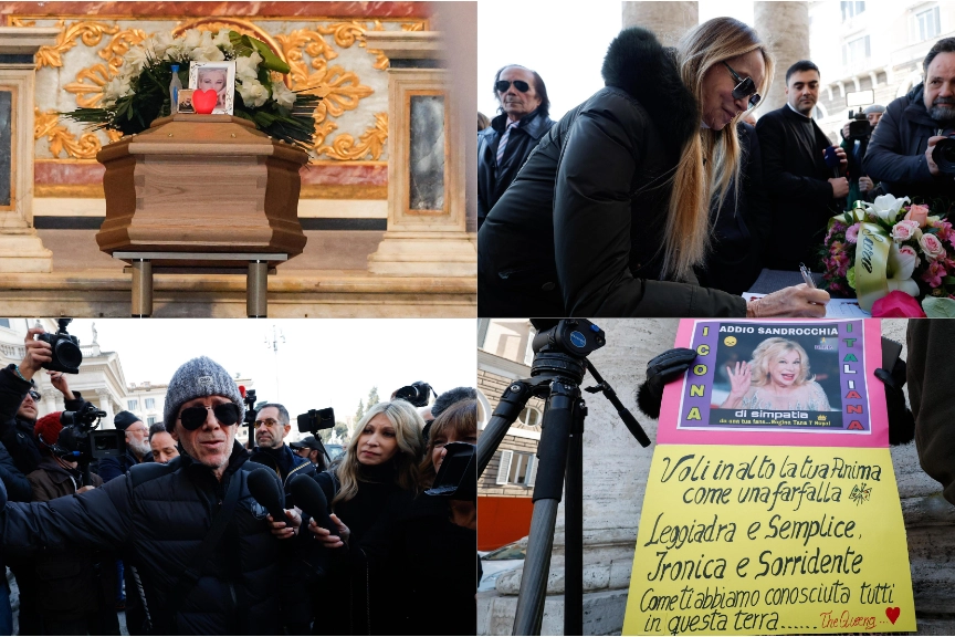 Sandra Milo: rosse bianche e applausi al funerale oggi nella chiesa degli artisti