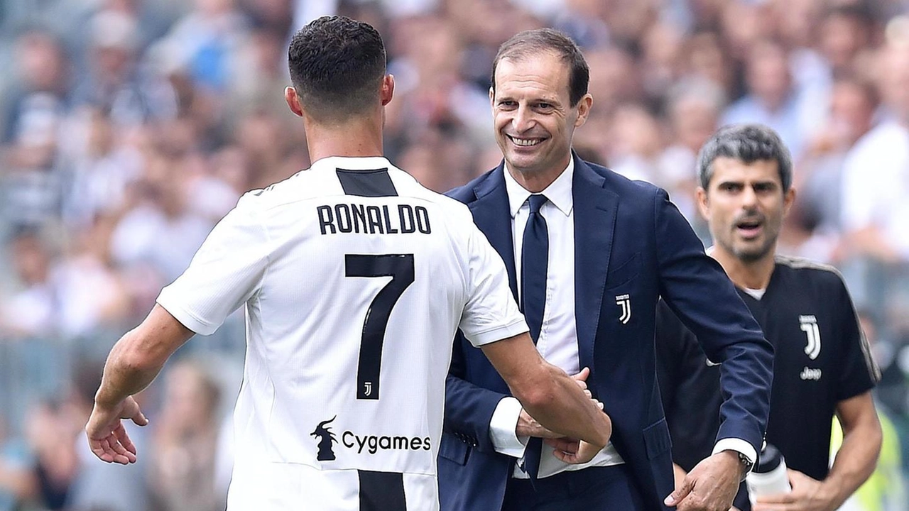 Cristiano Ronaldo e Massimiliano Allegri (Ansa)