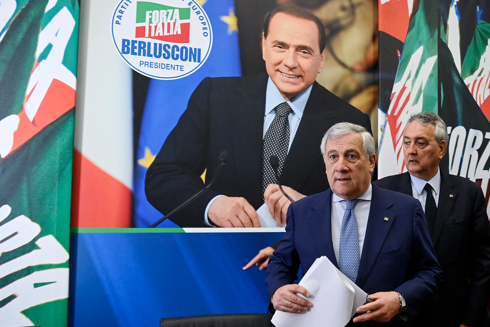 Antonio Tajani: "Il nome Berlusconi resterà sempre nel simbolo di Fi" (Ansa)