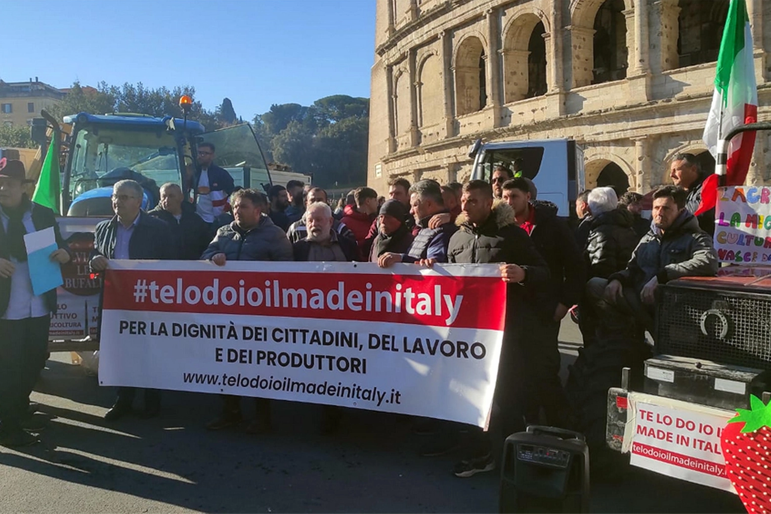 Agricoltori al Colosseo, 'Non chiediamo dimissioni governo'
