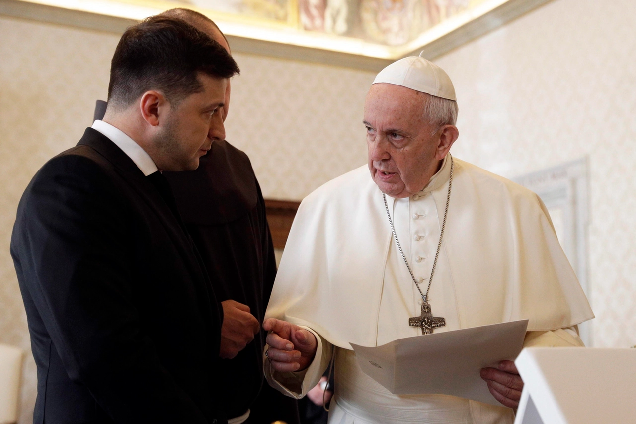 La visita di Zelensky in Vaticano nel 2020 (Ansa)