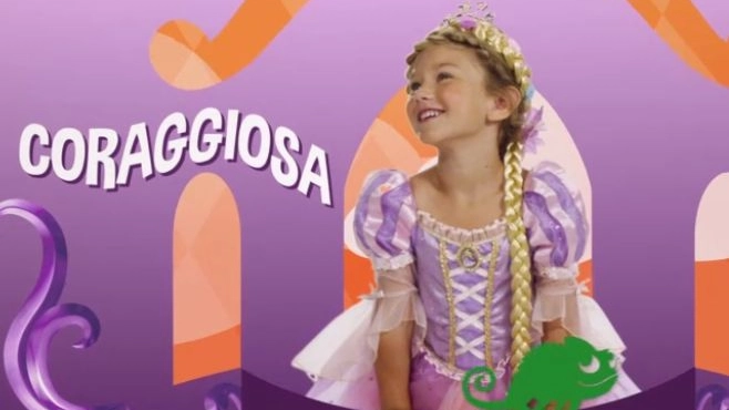 Bambina vestita da Raperonzolo, Disney 