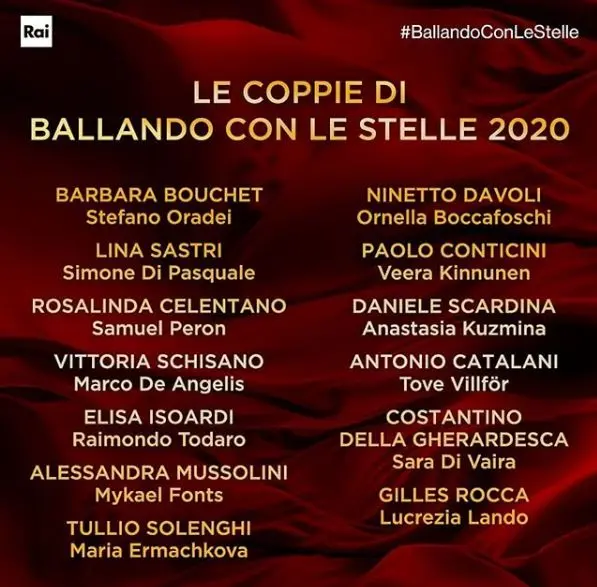 Ballando con le Stelle 2020, ecco le coppie