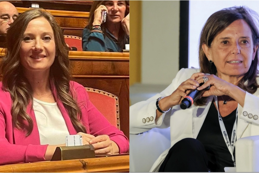 Da sinistra Elena Leonardi, vicepresidente della Commissione femminicidi, e Antonella Polimeni, rettrice della Sapienza