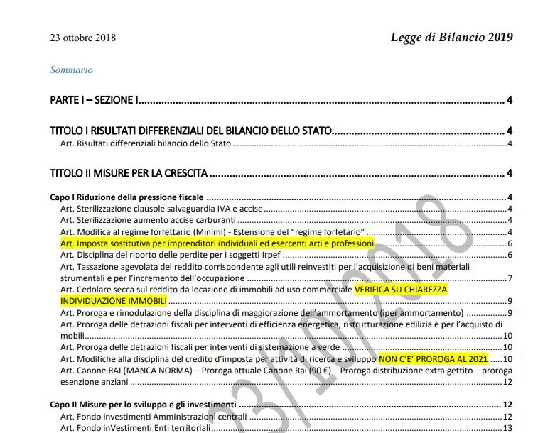 Manovra 2019, l'ultima bozza in pdf. Più tasse su sigarette e assicurazioni