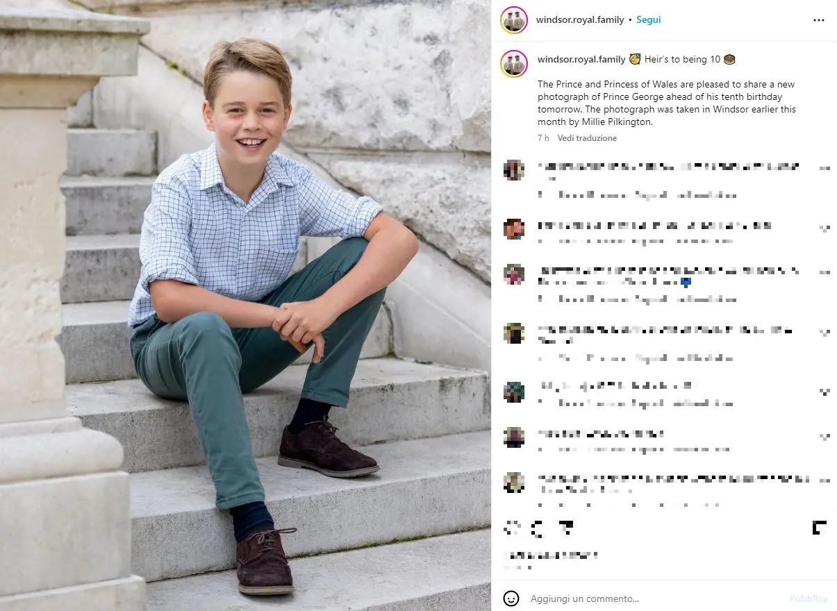 Il principino George compie 10 anni: gli auguri della Royal Family