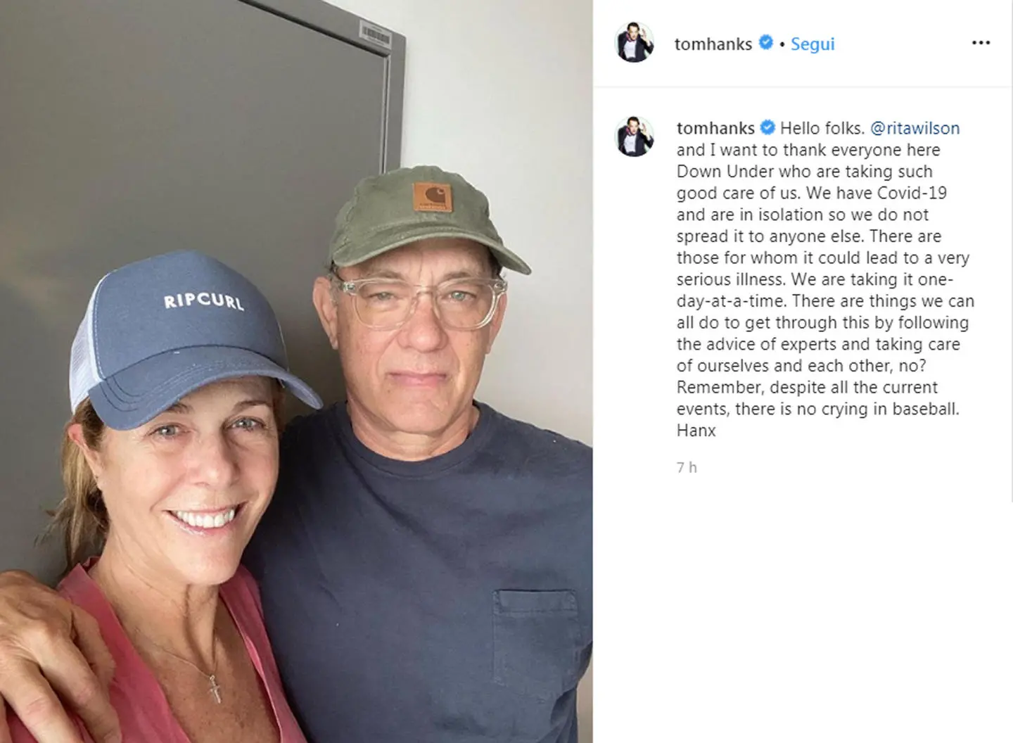 Coronavirus, Tom Hanks e la moglie lasciano l'ospedale. "Grazie a tutti"