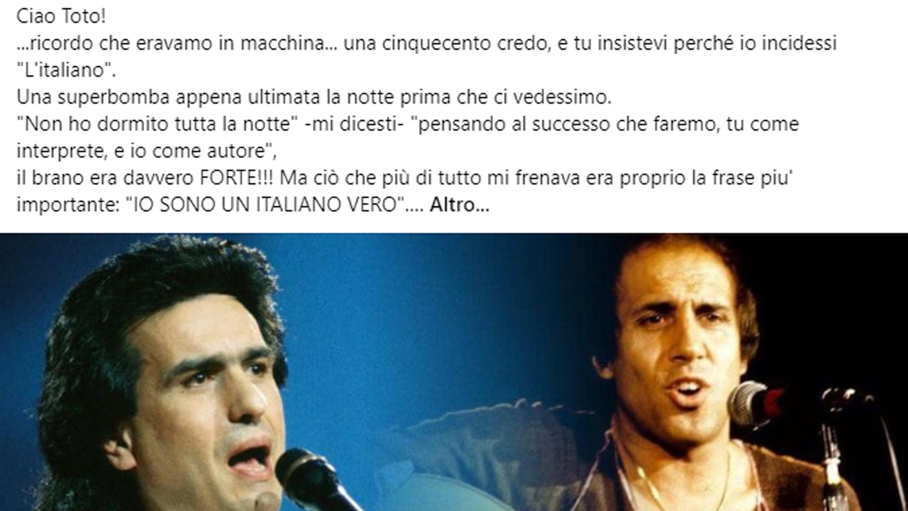 Celentano, caro Toto Cutugno eri e rimarrai indimenticabile