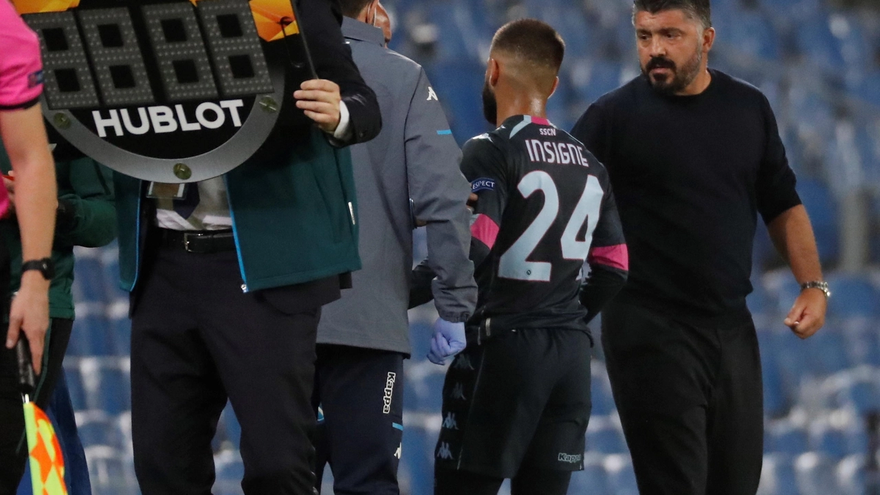 Insigne uscito per infortunio in Europa League