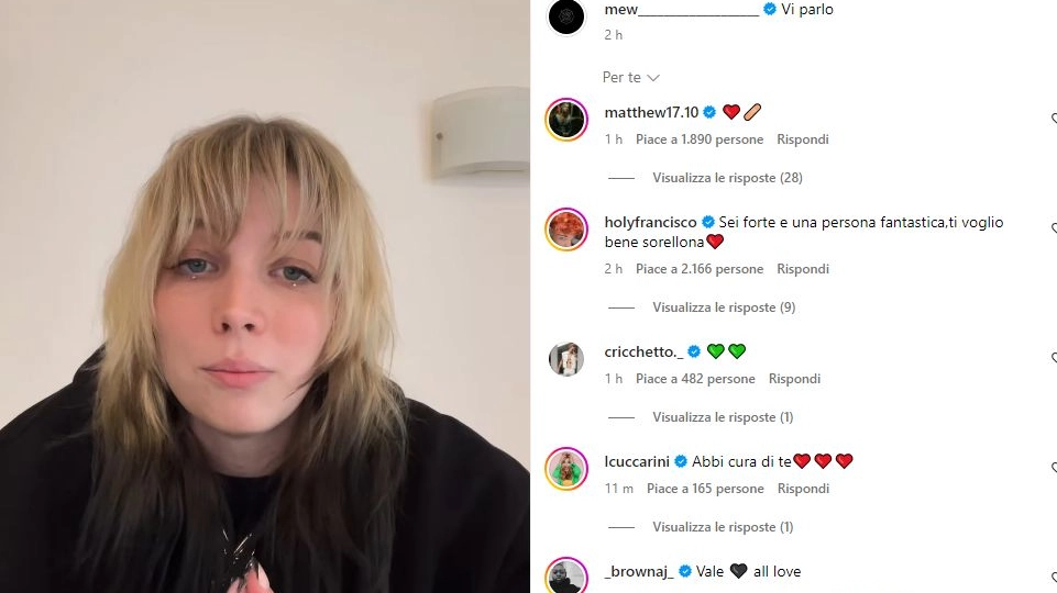 Un frame del video pubblicato da Mew sulla sua pagina Instagram