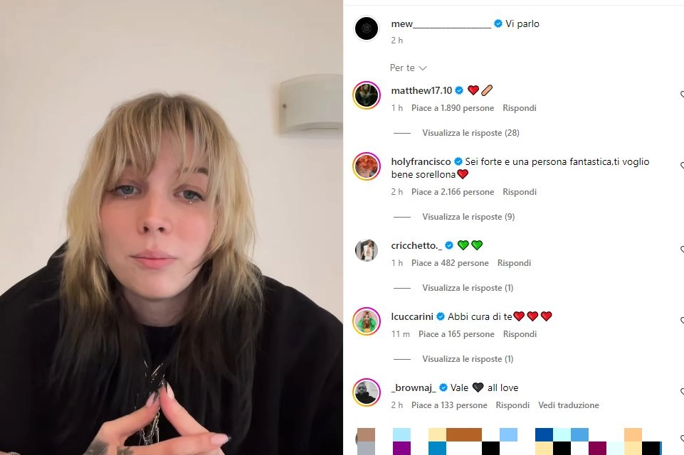 Un frame del video pubblicato da Mew sulla sua pagina Instagram