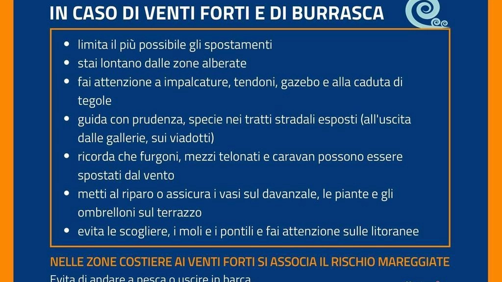 Tempesta Ciaran e raffiche di vento anche a 100 km/h: i consigli della Protezione civile