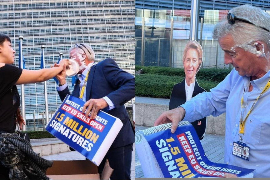 Michael O'Leary e il blitz degli ambientalisti a Bruxelles