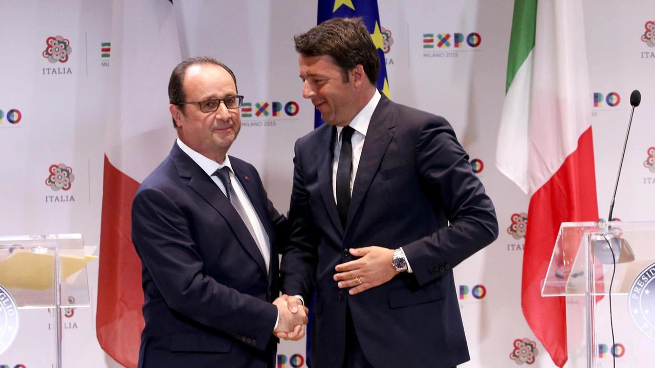 Il presidente francese Francois Hollande e il premier Matteo Renzi nel giugno scorso