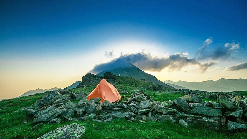 Pile of rock near mountain. Original public domain image from Wi