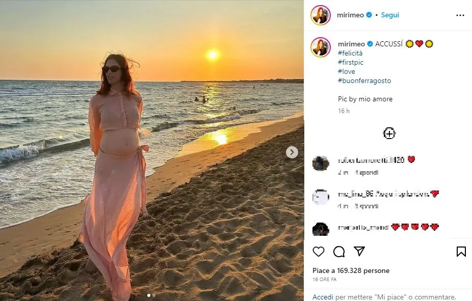 Miriam Leone incinta, ‘Accussì’. Le foto su Instagram