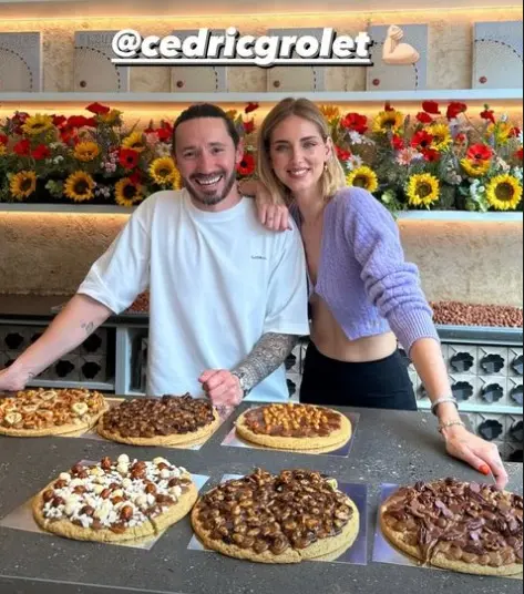 Chiara Ferragni in cucina con il pasticcere Cedric Grolet