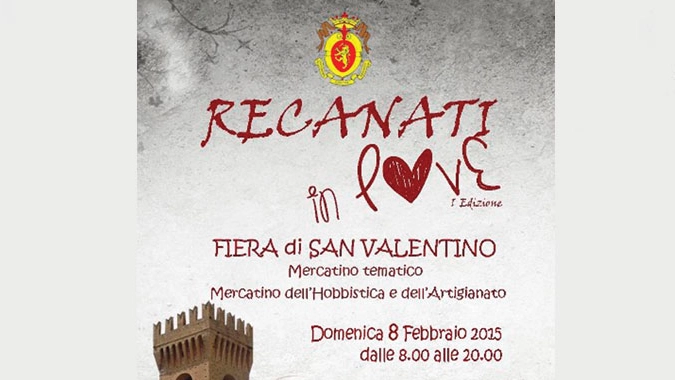 A Recanati la fiera di San Valentino domenica 8 febbraio 2015. Il Mercatino tematico dell’hobbistica, dell’artigianato dedicata agli innamorati.